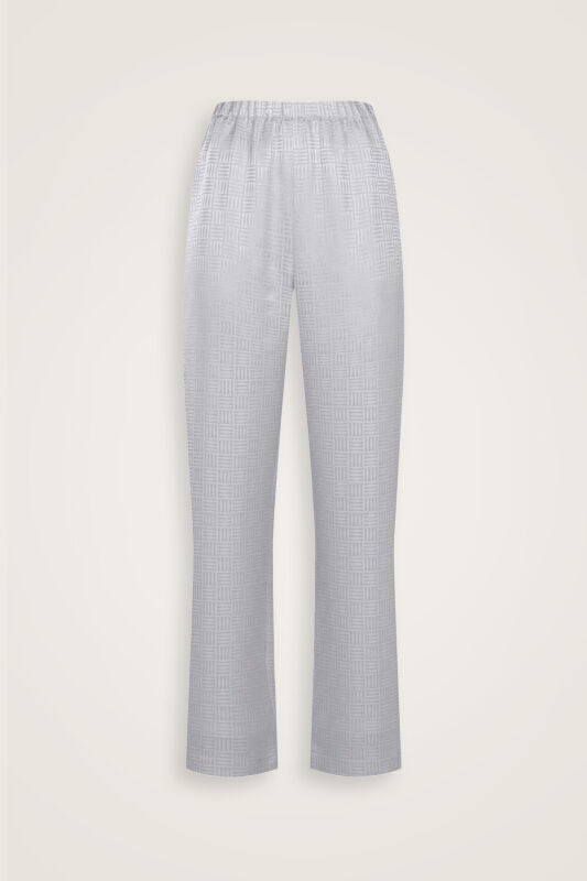 Iman Square Silver Silk Pajama Pants - 2