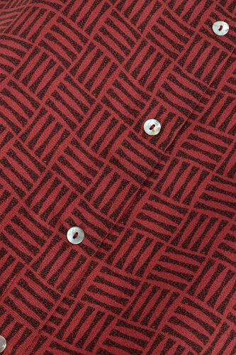 Iman Square Textured Burgundy Silk Shirt - Imannoor (4)