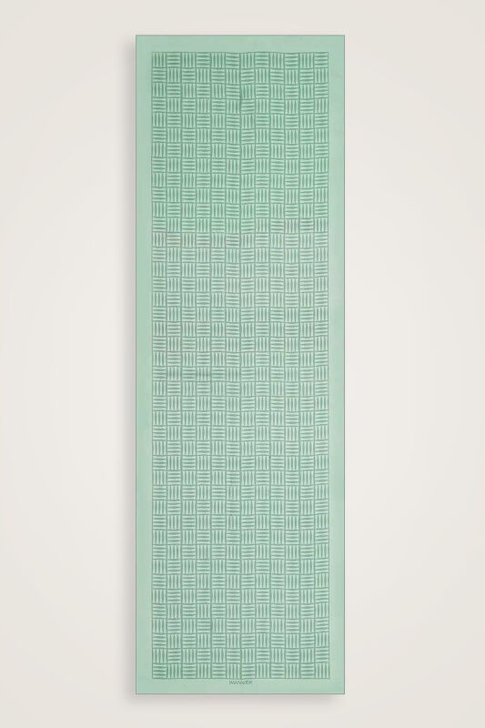 Iman Square Twill Silk Shawl Turquoise - 1