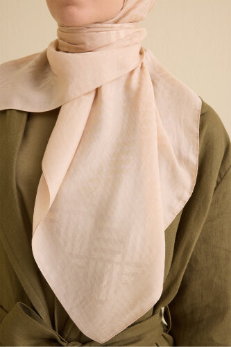 İman Square V Beige Naia Cotton Scarf - Imannoor (3)