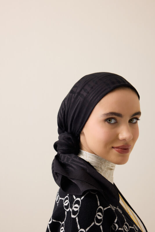 Iman Square V Naia Cotton Scarf Black - 3