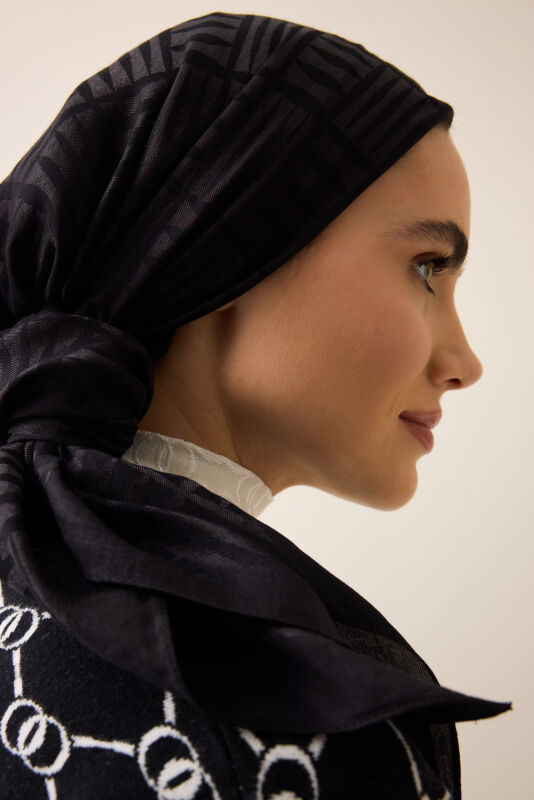 Iman Square V Naia Cotton Scarf Black - 5