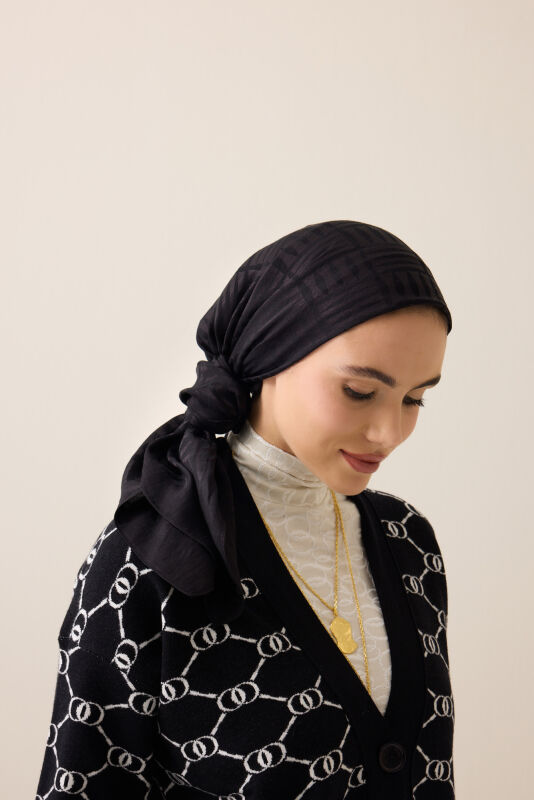 Iman Square V Naia Cotton Scarf Black - 1