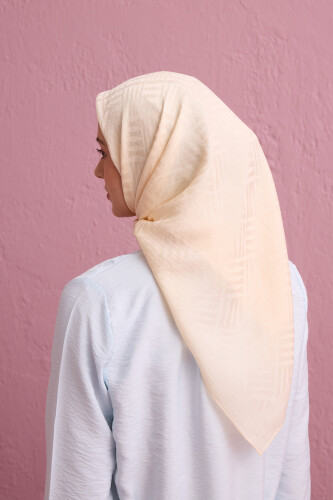 Iman Square V Naia Cotton Scarf Ecru - 5