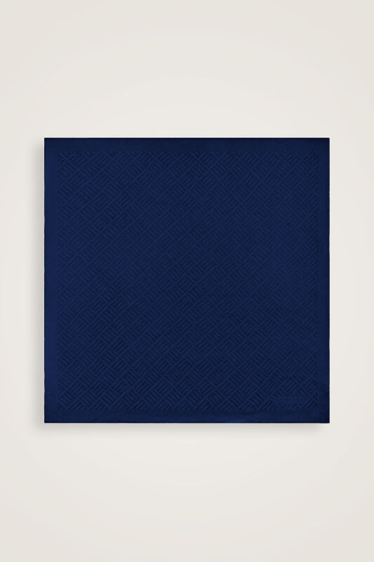 Iman Square V Navy Blue Naia Cotton Scarf - 2