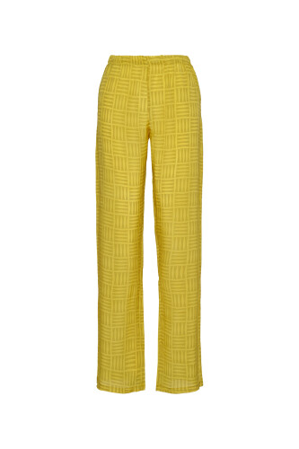 Imankare Yellow Silk Pants Pajamas - 1