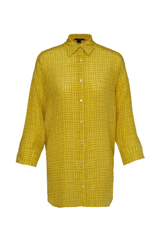 Imankare Yellow Silk Shirt Pajamas - 2