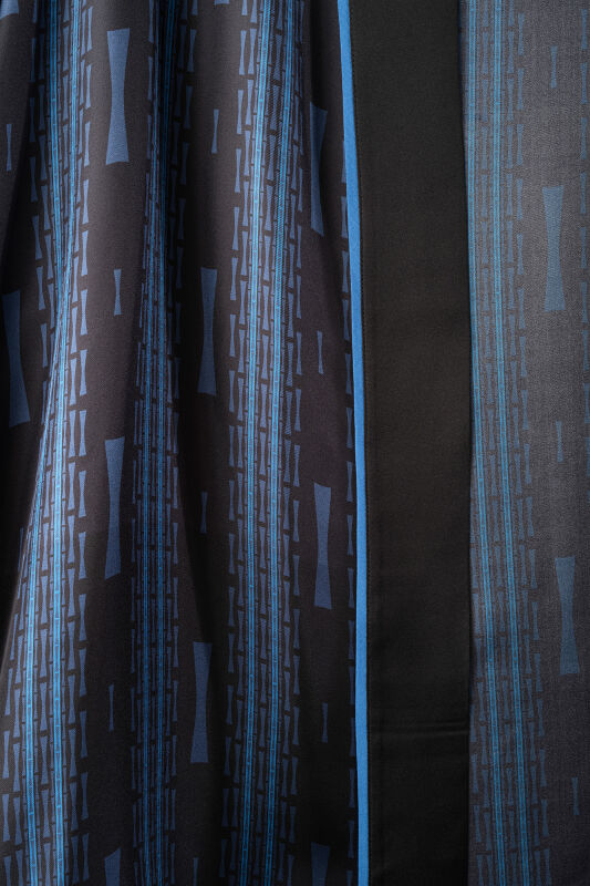 İman Yolu Lacivert Tivil İpek Kısa Kimono - 2