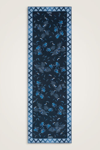 İman'ın Gülü Lacivert Krep İpek Kimono Şalı 70x210 - Imannoor (1)