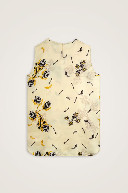 İman'ın Gülü Sarı Tivil İpek Kolsuz Bluz - 3