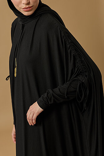 Aşka Yolculuk Siyah Penye Abaya - Imannoor (3)