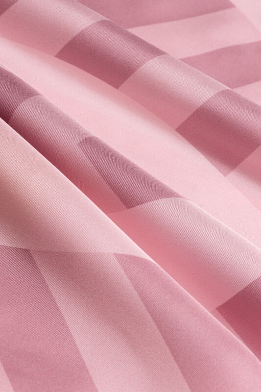Çizgi Noor Pembe Tivil İpek Eşarp 90x90 - 4