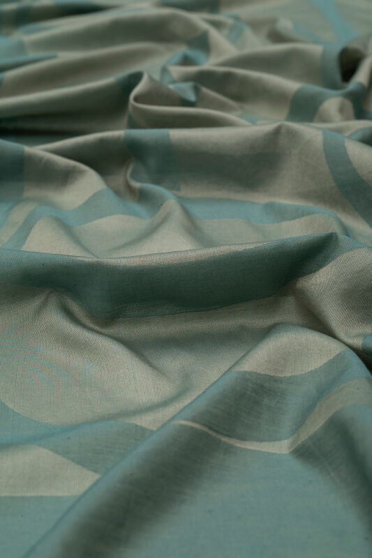 Imannoor Cotton Silk Shawl Turquoise - 4