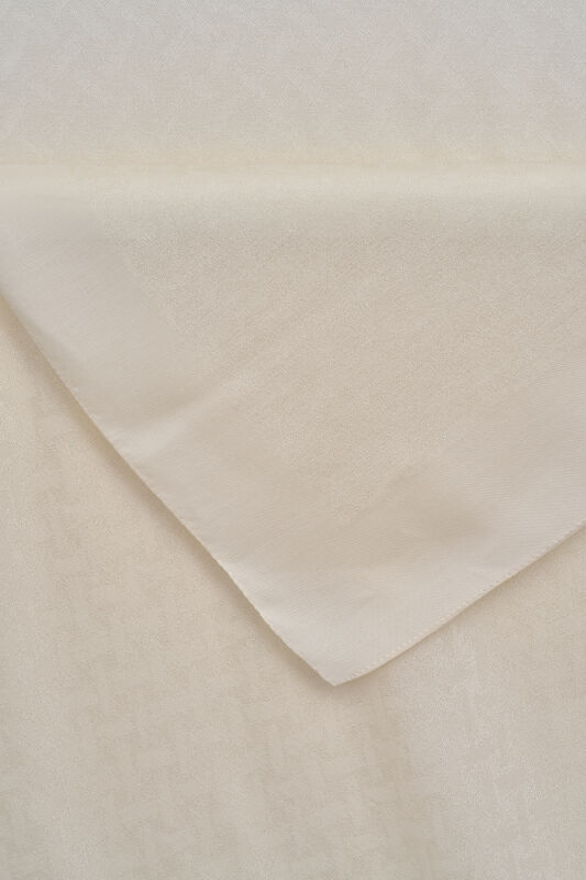 Basket Ecru Jacquard Cupro Shawl - 4