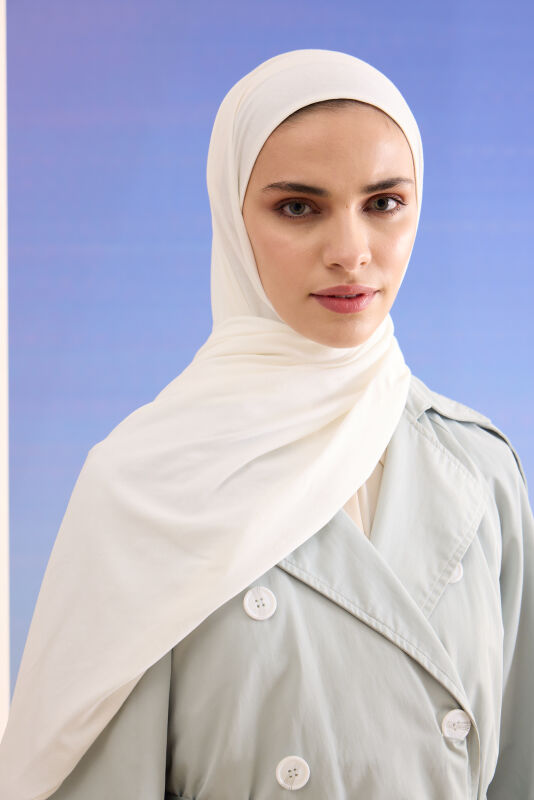 Imannoor Sport Combing Shawl Off White - 1