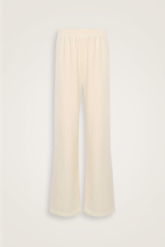 Üç İplik Beyaz Düz Pantolon - Imannoor (1)