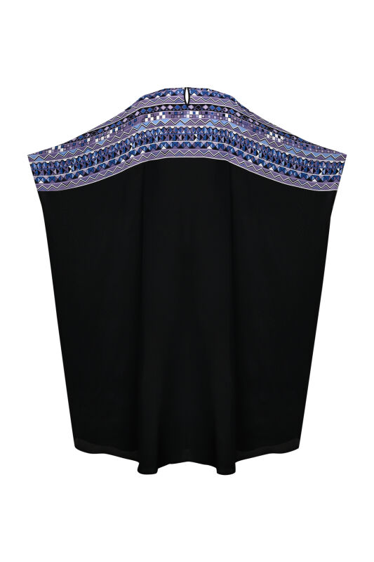 İmannoor x Rawdah Ahtapot Siyah-Saks Krep İpek Kaftan - 2