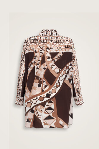 İmannoor x Rawdah Octopus Brown Silk Shirt - 2