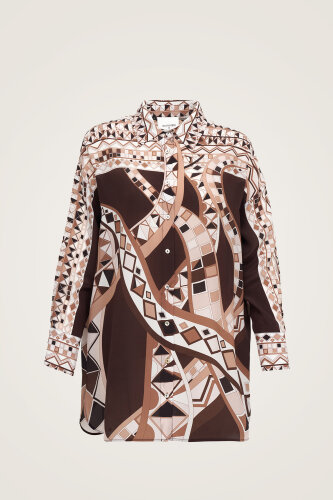 İmannoor x Rawdah Octopus Brown Silk Shirt 
