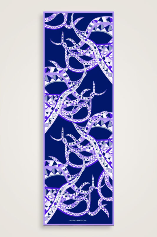 İmannoor x Rawdah Octopus Sax Floss Viscose Shawl 70x210 - 1