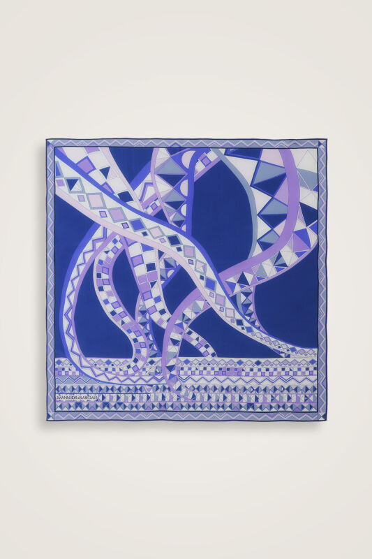 İmannoor x Rawdah Ahtapot Saks İpek Büyük Eşarp 110x110 - 1