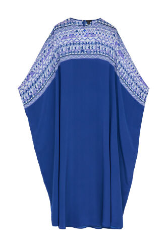 İmannoor x Rawdah Ahtapot Saks Krep İpek Kaftan 