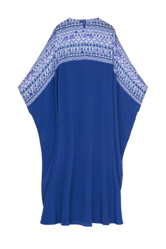 İmannoor x Rawdah Ahtapot Saks Krep İpek Kaftan - 2