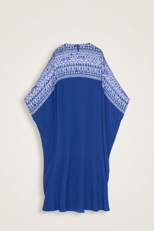 İmannoor x Rawdah Ahtapot Saks Krep İpek Kaftan - 3