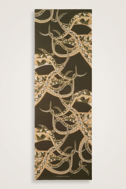 İmannoor x Rawdah Octopus Green Floss Viscose Shawl - 1