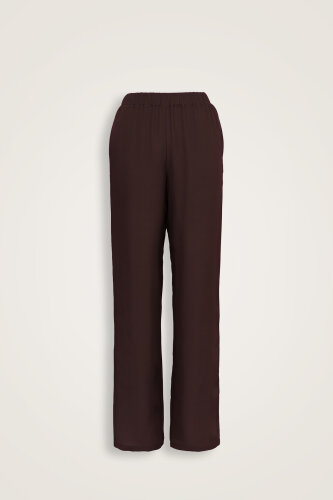 İmannoor x Rawdah Degrade Otrişli Kahverengi İpek Kısa Kimono Pantolon - Imannoor (2)