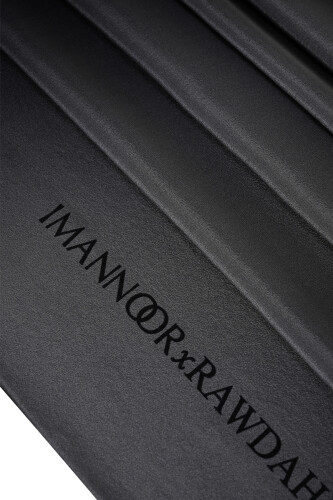 İmannoor x Rawdah Degrade Siyah Krep İpek Şal 70x210 - 2