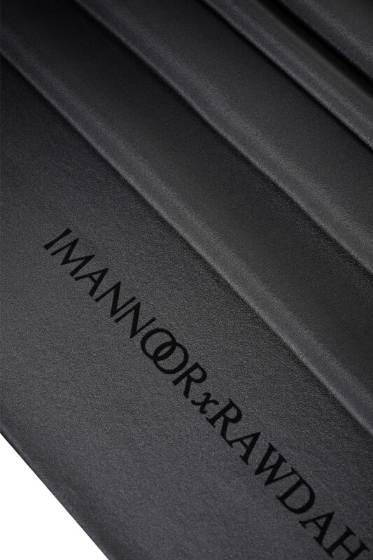 İmannoor x Rawdah Degrade Siyah Krep İpek Şal 70x210 - 2