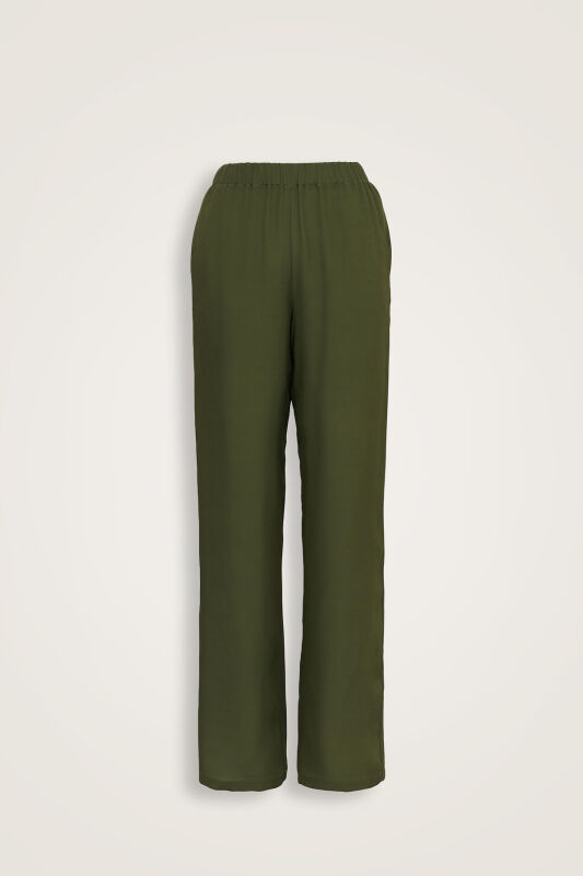 Imannoor x Rawdah Gradient Textured Green Silk Short Kimono Pants - 1