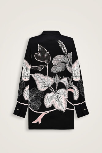 Imannoor x Rawdah Mecca Rose Black-Pink Silk Shirt - 2