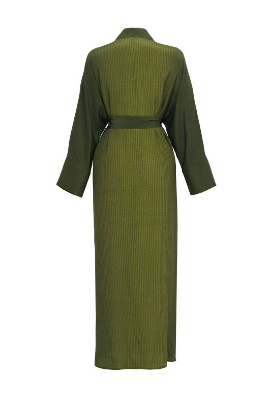 İmannoor x Rawdah Monogram Gradient Green Silk Kimono - 2