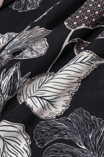 Imannoor x Rawdah Mecca Rose Pink-Black Viscose Shawl - 2