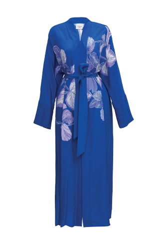 Imannoor x Rawdah Mecca Rose Saxe Crepe Silk Kimono 