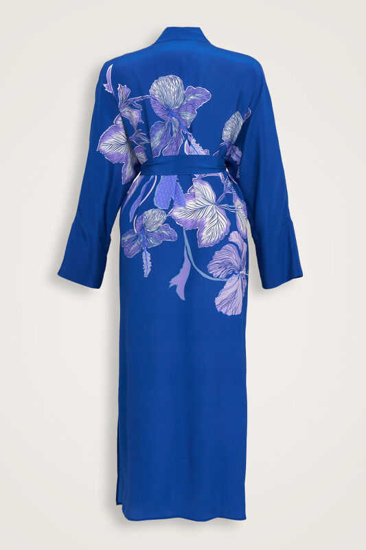 Imannoor x Rawdah Mecca Rose Saxe Crepe Silk Kimono - 3