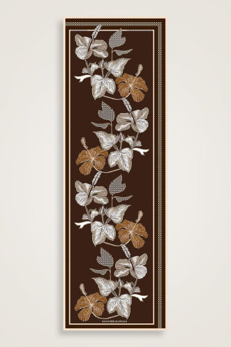 İmannoor x Rawdah Mecca Rose Brown Floss Viscose Shawl 70x210 