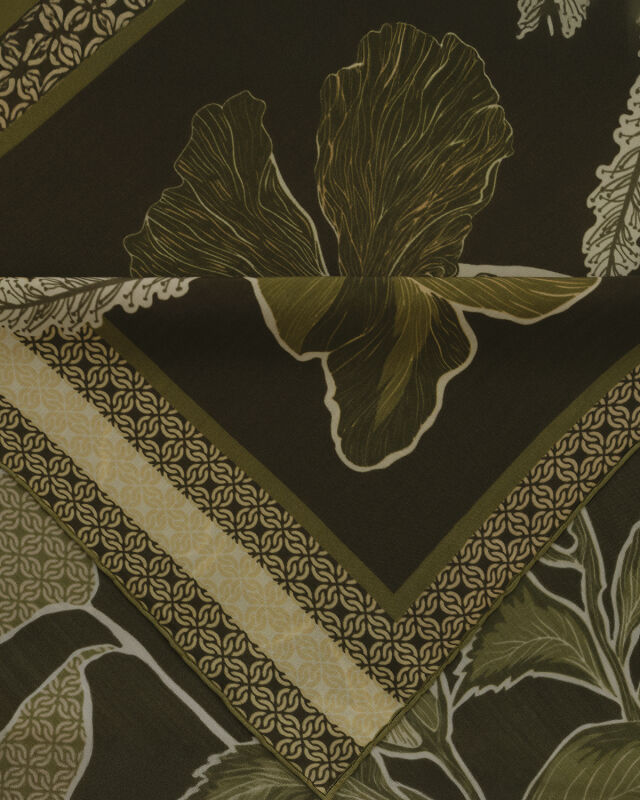 İmannoor x Rawdah Mecca Rose Green Floss Viscose Shawl 70x210 - 2