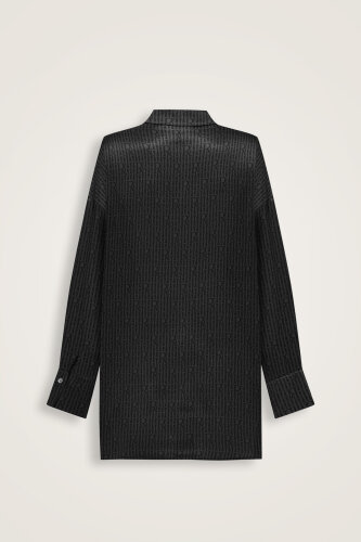 Imannoor x Rawdah Monogram Black Silk Shirt - 2
