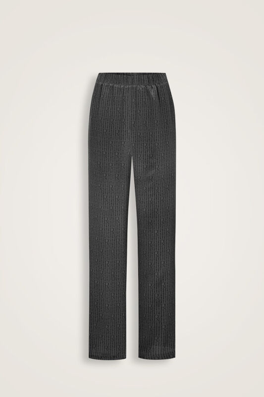 Imannoor x Rawdah Monogram Black Silk Trousers - 1