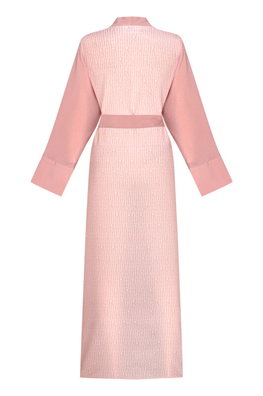 İmannoor x Rawdah Monogram Degrade Pembe İpek Kimono - 2