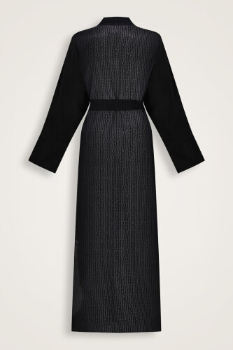 Imannoor x Rawdah Monogram Gradient Black-White Silk Kimono - 2