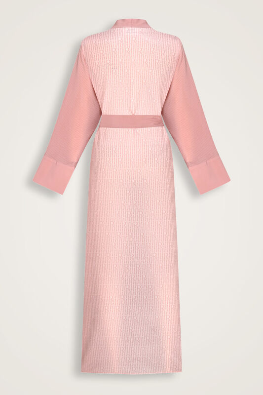 Imannoor x Rawdah Monogram Gradient Pink Silk Kimono - 2