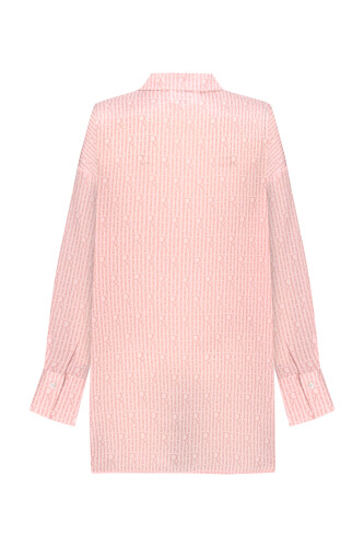Imannoor x Rawdah Monogram Pink Silk Shirt - 2