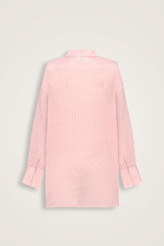 Imannoor x Rawdah Monogram Pink Silk Shirt - 2