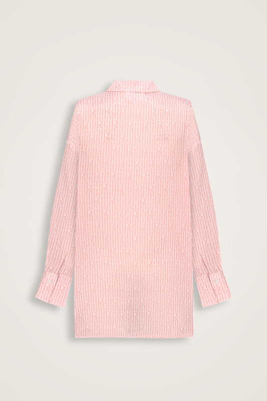 Imannoor x Rawdah Monogram Pink Silk Shirt - 2