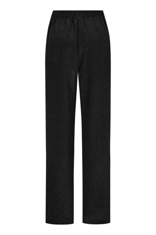 İmannoor x Rawdah Monogram Siyah İpek Pantolon - 2