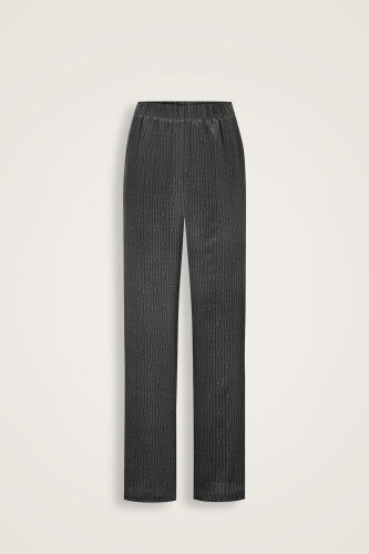 İmannoor x Rawdah Monogram Siyah İpek Pantolon - 1
